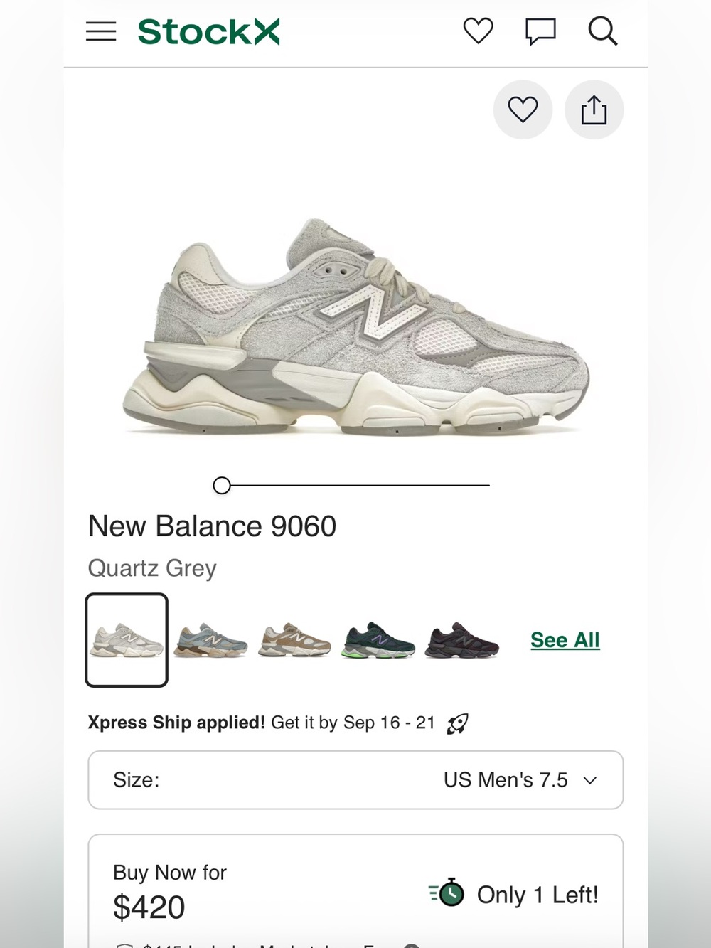 New Balance 9060 Quartz Grey